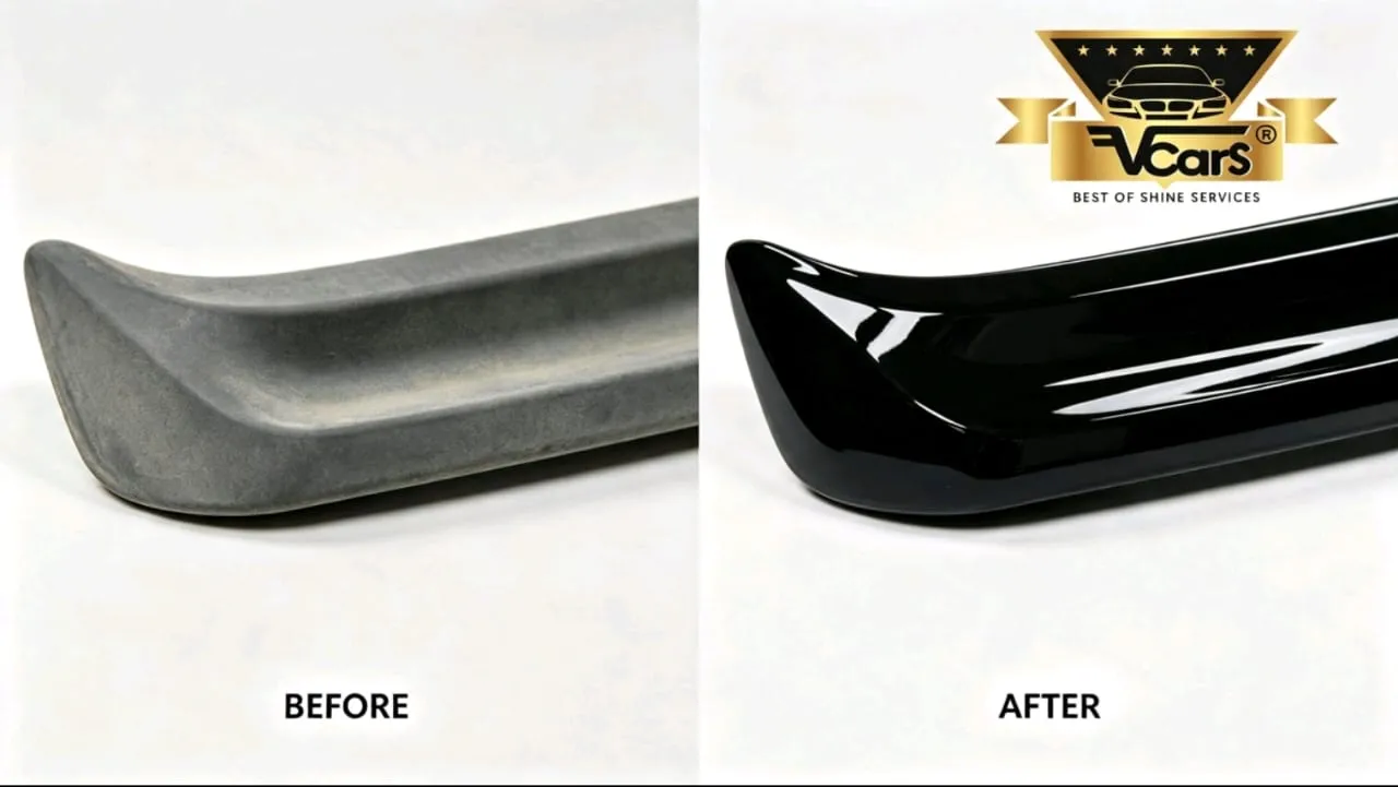 Paint polishing before and after result