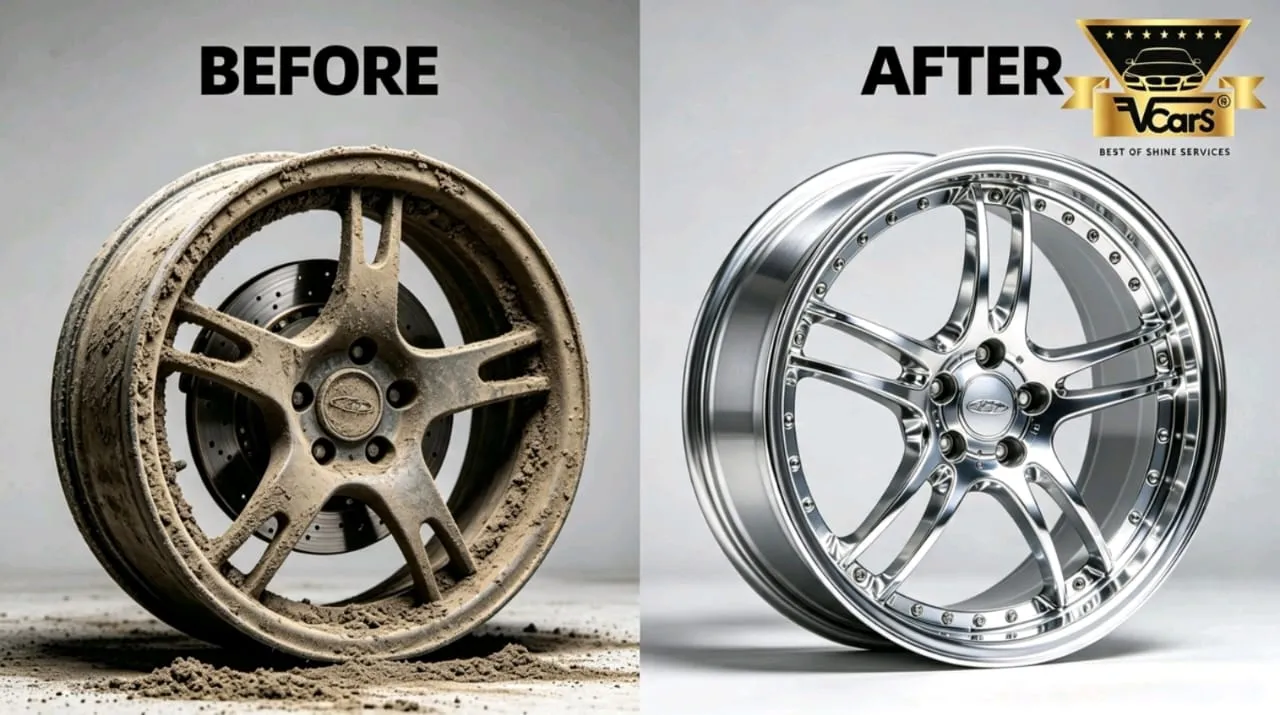 Rim cleaning before and after result